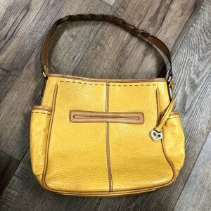 VINTAGE Brighton Pebble Leather Braided Strap Tote Bag Shoulder Handbag